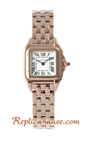 Cartier Panthere Rose Gold Casing Ladies 27MM Swiss BVF Replica Watch 1