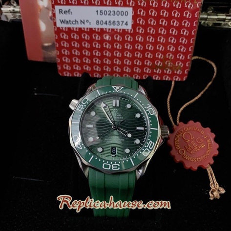 Omega Seamaster Green Dial Rubble 42mm Replica Watch 09