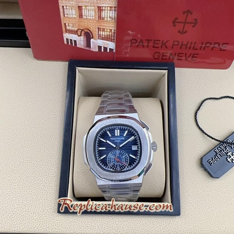 Patek Nautilus 5980 Chronograph Blue Dial 40mm Replica Watch 04