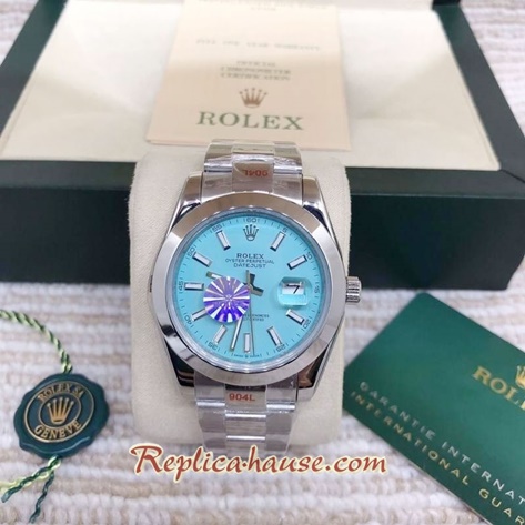 Rolex Datejust CanDY Blue Dial 41mm Replica Watch 06