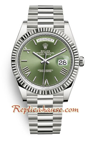 Rolex Day Date Green Dial 40MM Swiss Replica Watch 06
