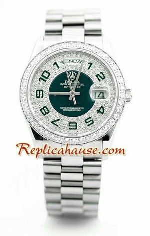 Rolex Replica Day Date Diamonds Swiss Watch 6