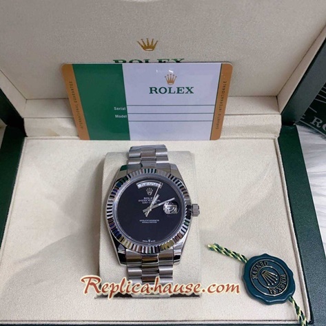 Rolex Day Date II Black Dial 41mm Replica Watch 06