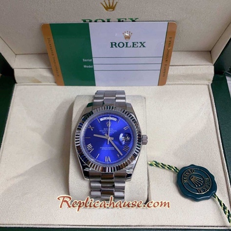 Rolex Day Date II Dark Blue Dial 41mm Replica Watch 04