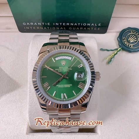 Rolex Day Date II Green Dial 41mm Replica Watch 07