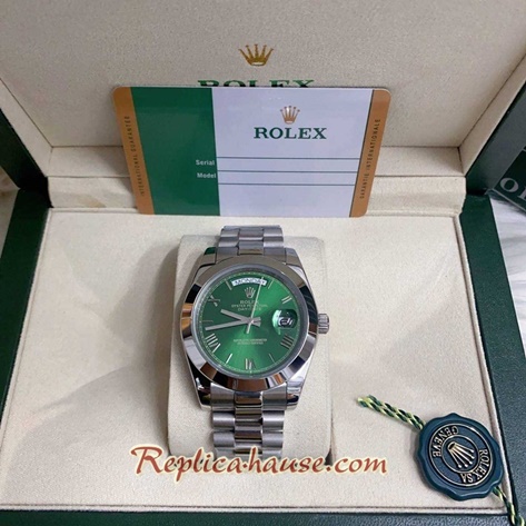 Rolex Day Date II Green Dial 41mm Replica Watch 02